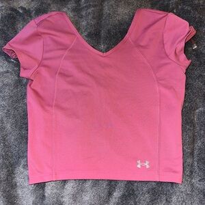 Pink cropped workout top